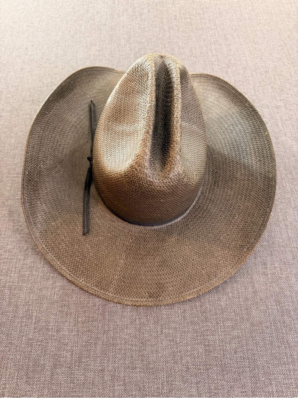 Stetson Vintage Set of 2 Brown Straw Western Hat with Chin Cord Cowboy Unisex